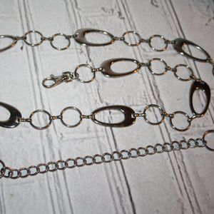Beautiful silver Metal statement chain belt 40-48"